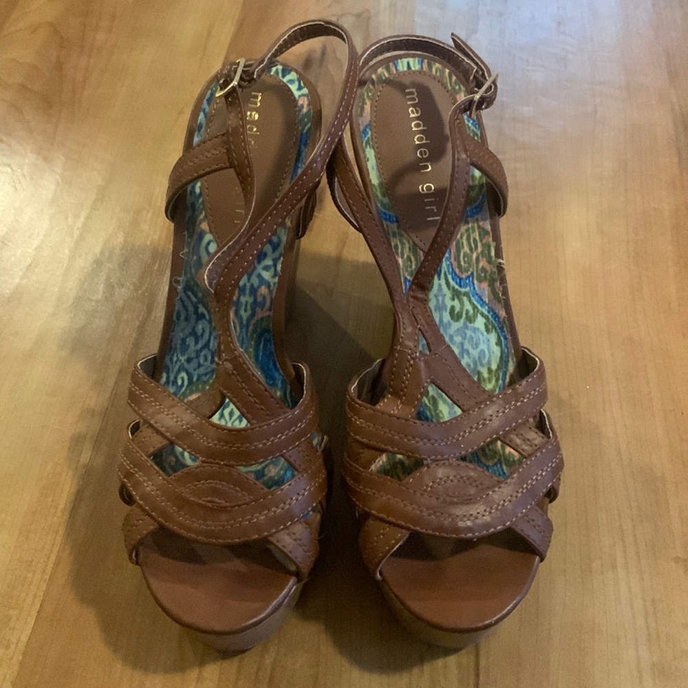 Madden Girl brown wedges
